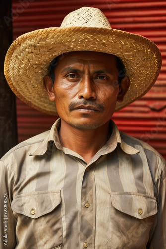 Meksikalı işçi adam portresi