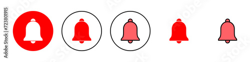 Bell Icon set illustration. Notification sign and symbol for web site design