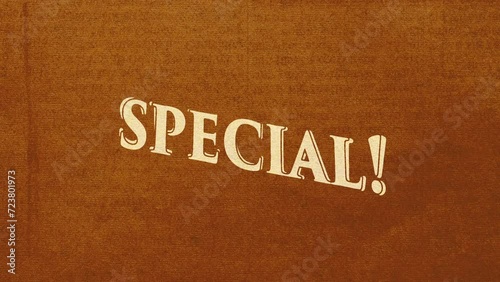 Cartoon style animation word Special
