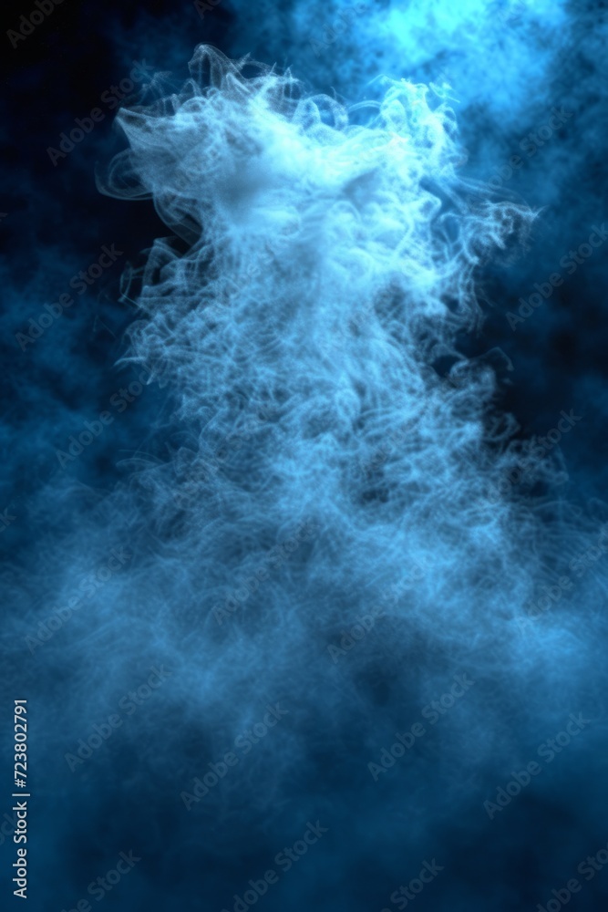 Blue smoke rising from the bottom