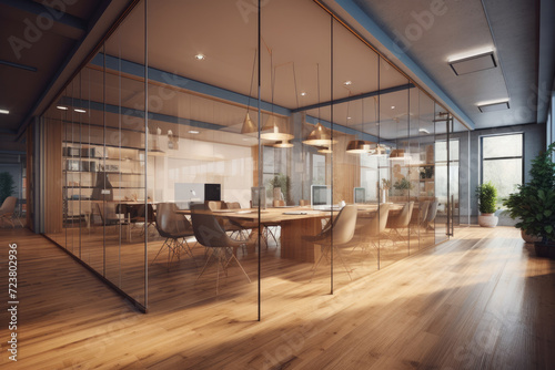 Minimal modern design work office interior