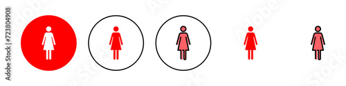 Female icon set illustration. woman sign and symbol