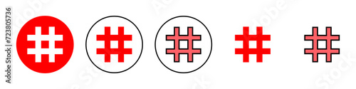 Hashtag icon set illustration. hashtag sign and symbol