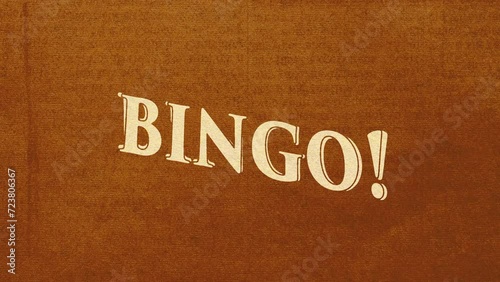 Cartoon style animation word Bingo