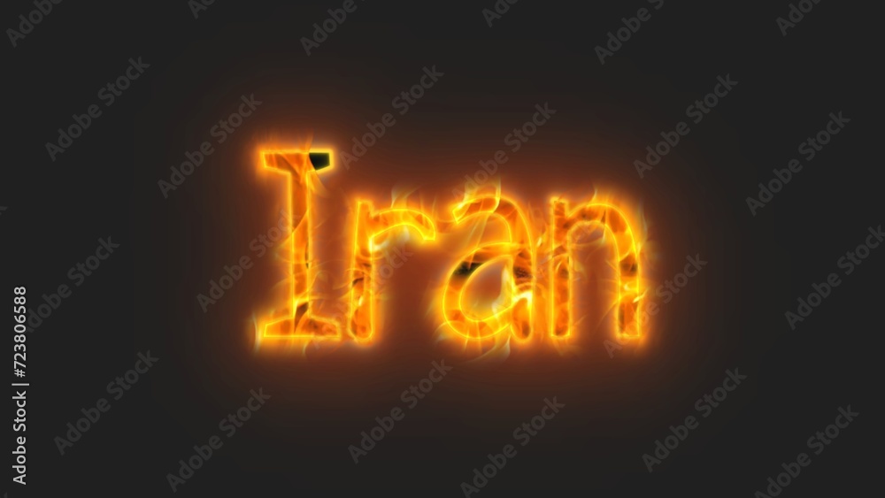 3D Iran text poster art 3D Iran text poster art