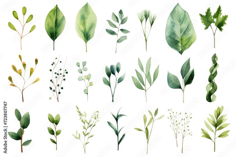A variety of different types of leaves, perfect for nature-themed projects and designs