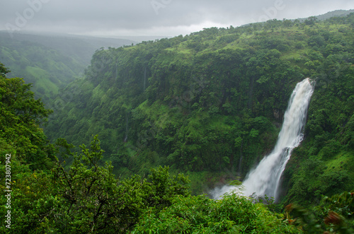 Waterfall at Thoseghar. Satara. Maharashtra. India. Asia. Background. Backdrop.