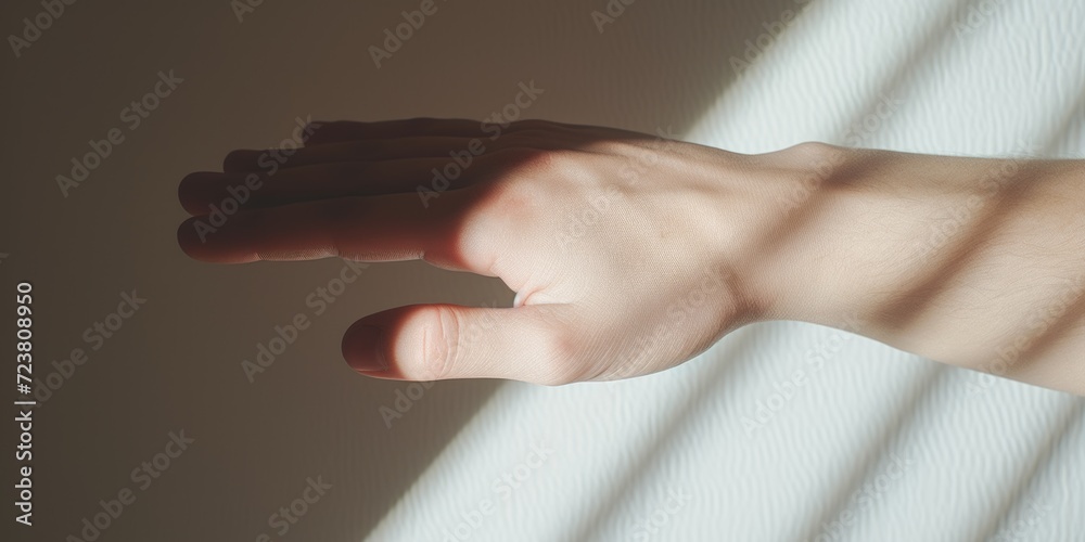 A person's hand reaching out of a window, a symbol of connection and longing. Can be used to depict yearning, hope, or the desire for freedom.