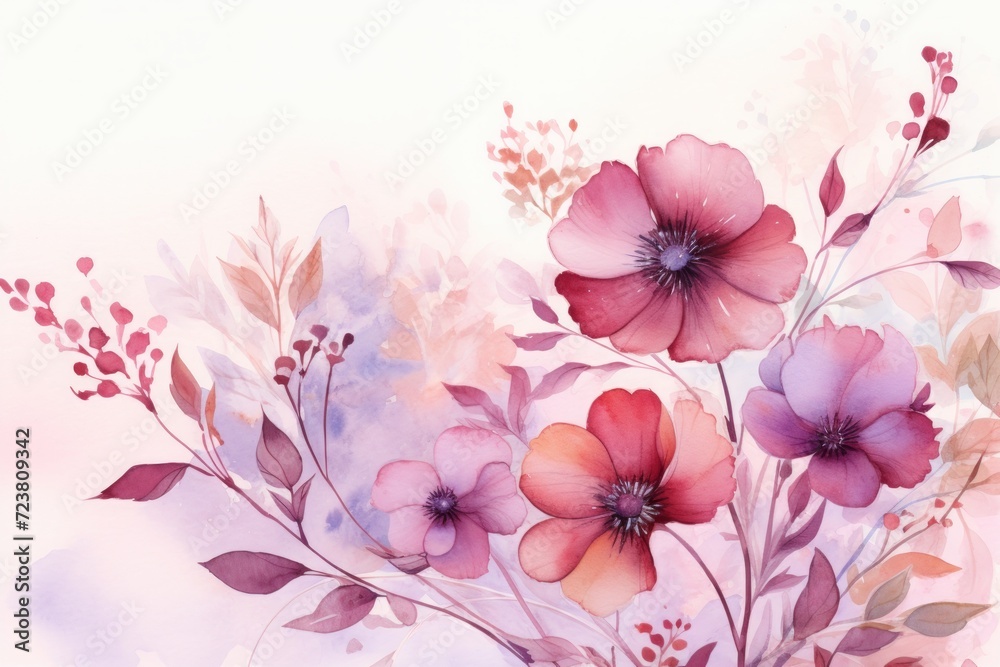 Watercolor international women's day background. international women day celebration isolated flower background