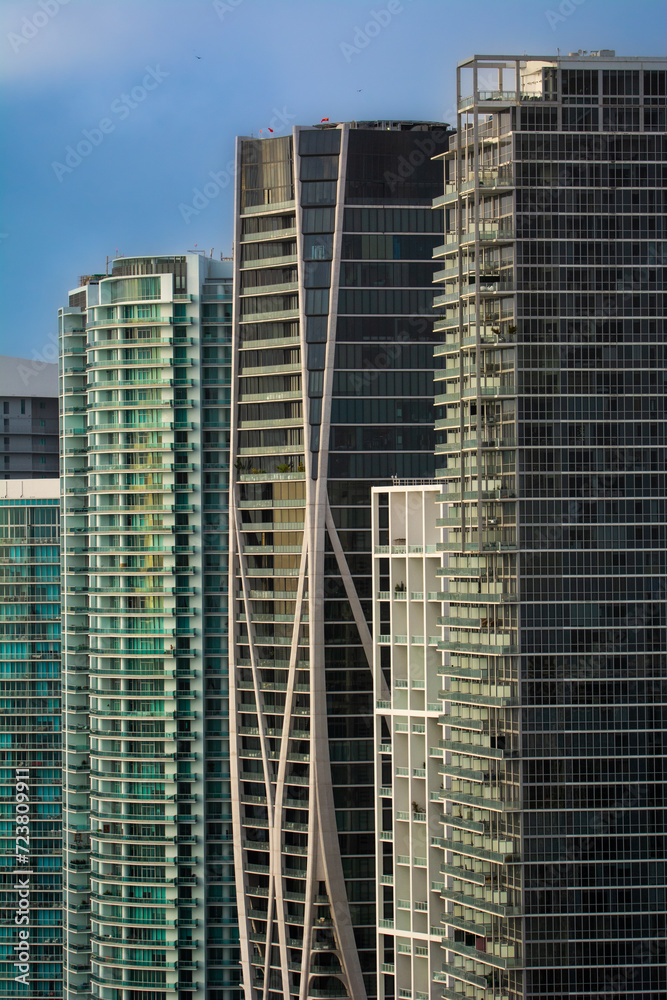 Architecture of the city of Miami, in the south of the United States