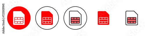 Sim card icon set illustration. dual sim card sign and symbol