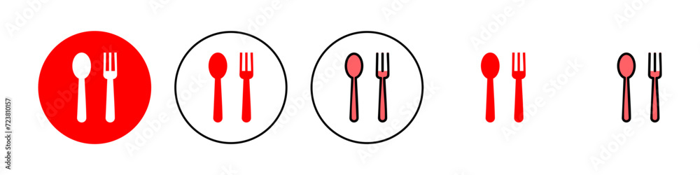 spoon and fork icon set illustration. spoon, fork and knife icon vector. restaurant sign and symbol spoon and fork icon set illustration. spoon, fork and knife icon vector. restaurant sign and symbol