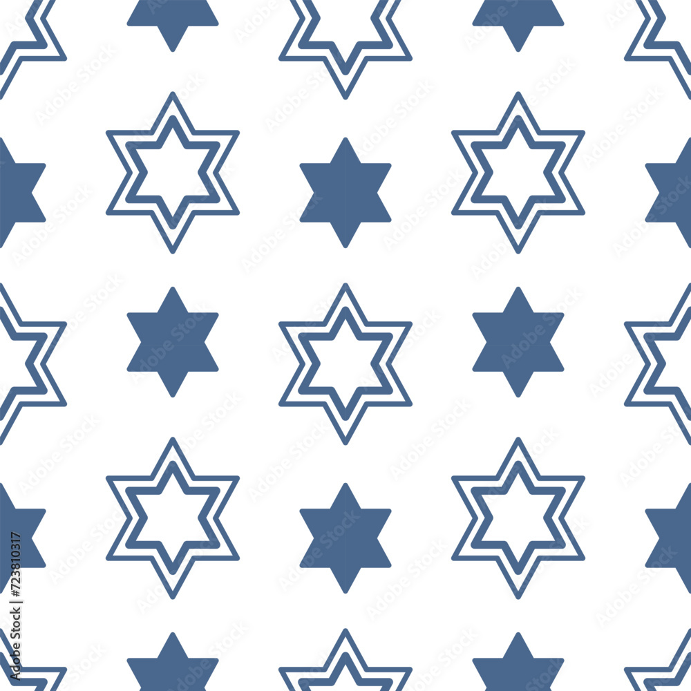 Seamless star of david pattern. Israeli culture, Passover. Holiday ornament for packaging, background, textile, wrapping paper Seamless star of david pattern. Israeli culture, Passover. Holiday ornament for packaging, background, textile, wrapping paper