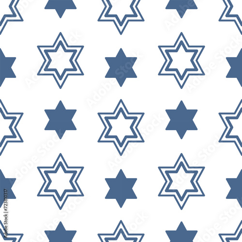 Seamless star of david pattern. Israeli culture, Passover. Holiday ornament for packaging, background, textile, wrapping paper