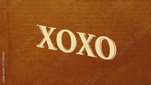 Cartoon style animation word XOXO