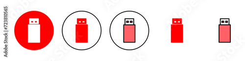 Usb icon set illustration. Flash disk sign and symbol. flash drive sign.