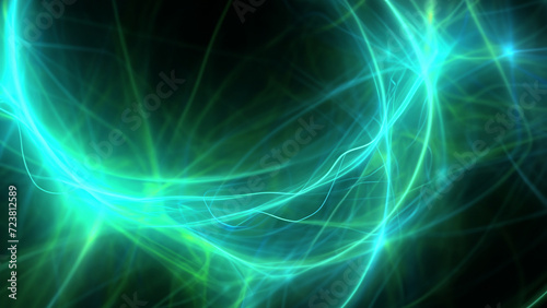 energy abstract green blue background with lines