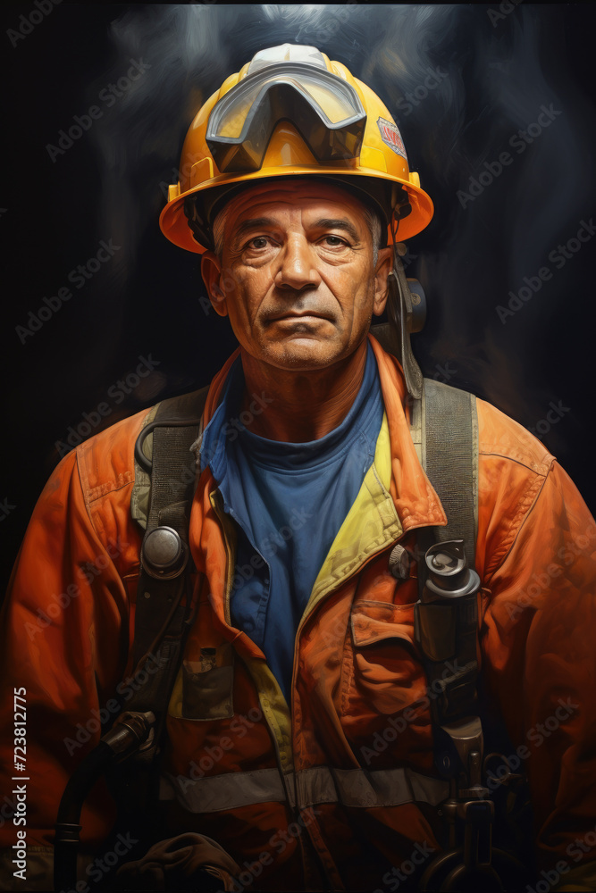 Oil worker man portrait photo Oil worker man portrait photo