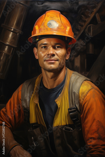 Oil worker man portrait photo