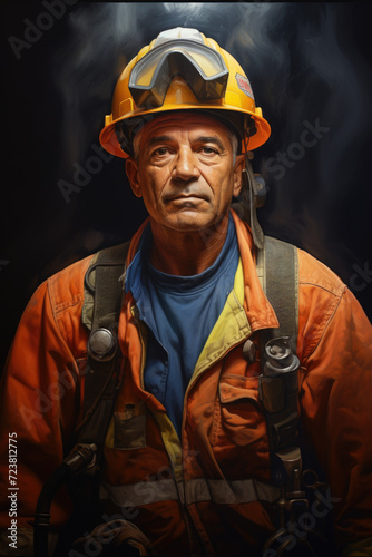 Oil worker man portrait photo