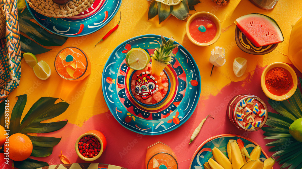Device Mockup Surrounded by Mexican Aesthetics