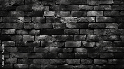 Old brick wall background  black and white grunge texture or pattern for design. Generative ai