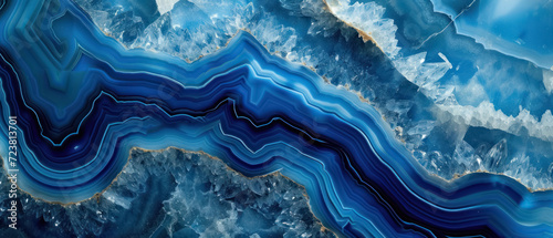 deep blue agate texture with crystalline details