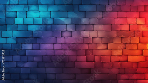 Old brick wall background  gradient colors grunge texture or pattern for design. Generative ai