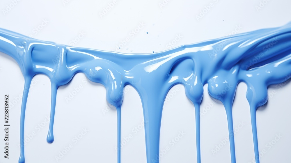 Blue paint dripping down a wall. Suitable for interior design projects Blue paint dripping down a wall. Suitable for interior design projects