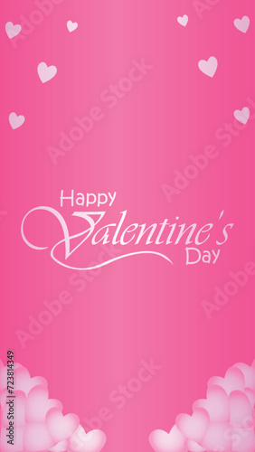 Happy valentines day. Vector banner  greeting card  flayer  poster   with text Happy valentines day