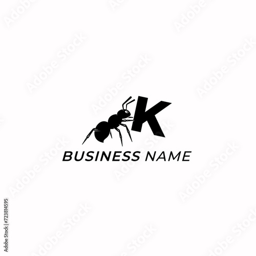 design logo creative letter K and ant