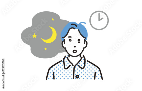 深夜に眠れない男性
