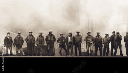 Old photo of a group of workers