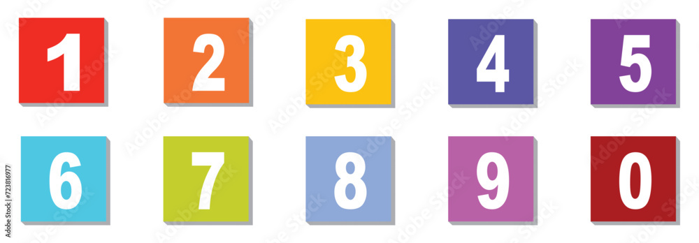 Numbers icon set on transparent background. Number Bullet Point Colorful Arrow Set 1 to 10. Numbers icon set on transparent background. Number Bullet Point Colorful Arrow Set 1 to 10.