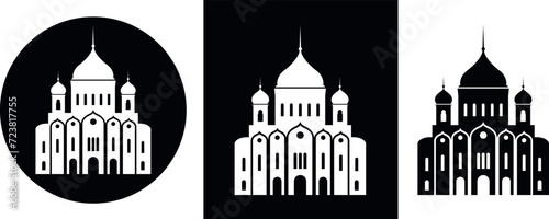 Russia logo. Isolated Russia architecture on white background