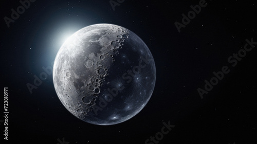 Moon in the night sky. Elements of this image furnished by NASA © Art AI Gallery