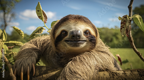Happy Sloth Background Image photo