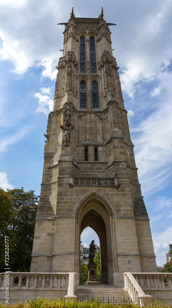 Saint-Jacques Tower (Tour Saint-Jacques) on Rivoli street in Paris, France.