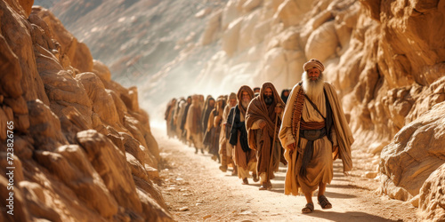 Fotótapéta Moses guiding the people of Israel as they left Egypt towards the Promised Land