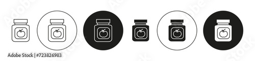 Jam flat line icon set. Jam Thin line illustration vector