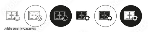 Guide flat line icon set. Guide Thin line illustration vector