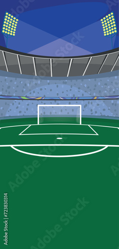 Cartaz de campo de futebol - arquibancada lotada