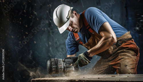 Photo of male worker using hammer