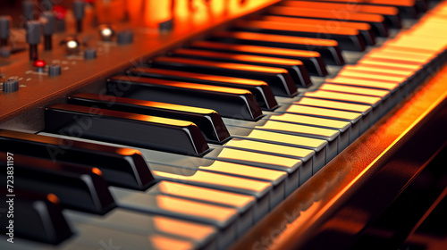 piano keys spectrum multicolored. photo