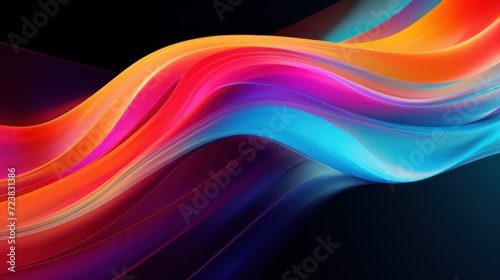 colorful waves on black background