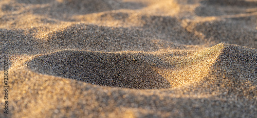 sand hole on the beach close-up