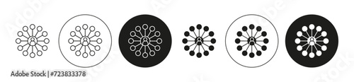 Centralized vector line logo art icon mark. Centralized outline drawing set