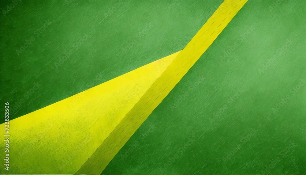 green background with yellow stripe - obrazy, fototapety, plakaty 