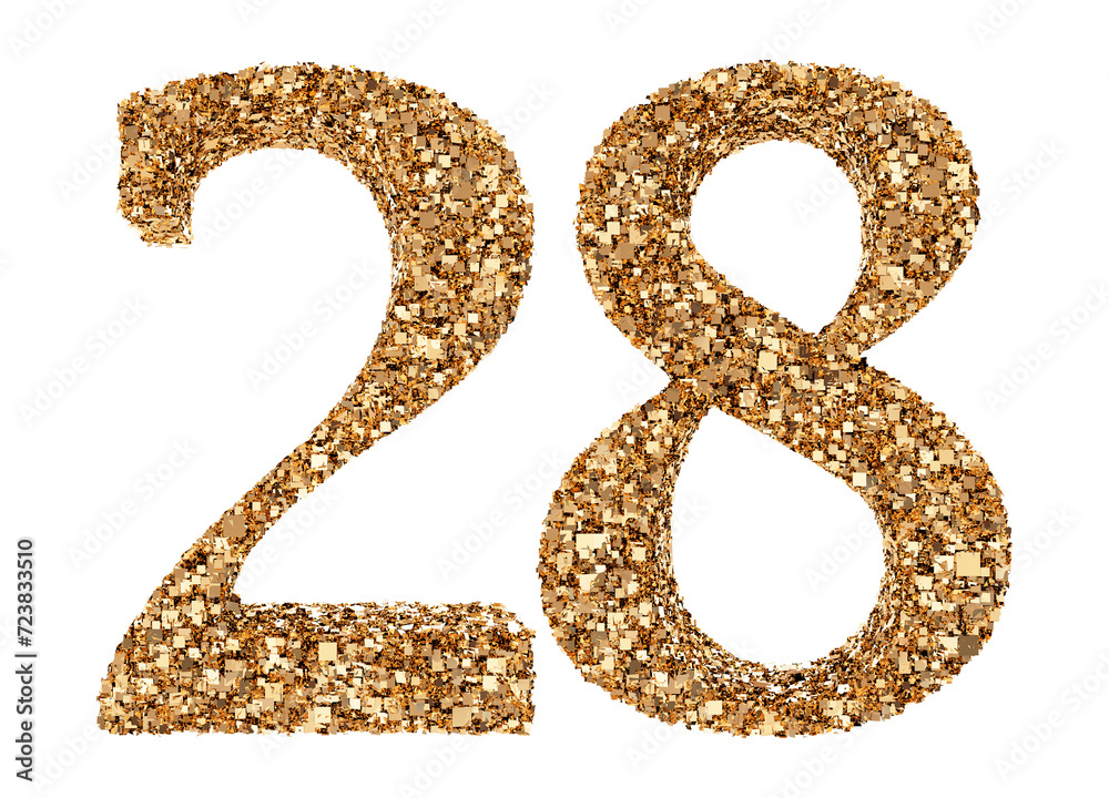 28 number gold glitter 28 number gold glitter