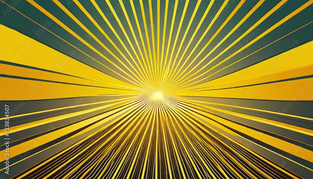 yellow sunburst pattern sunrise background radial rays background retro ...